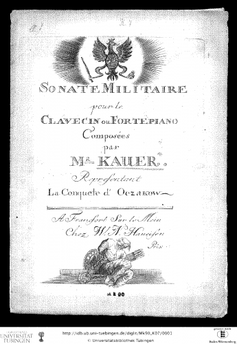 Kauer - Sonate militaire 'La conquête d'Oczakow' - Score