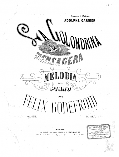 Godefroid - L'hirondelle messagère - Score