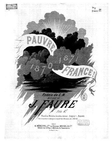Faure - Pauvre France! - Score