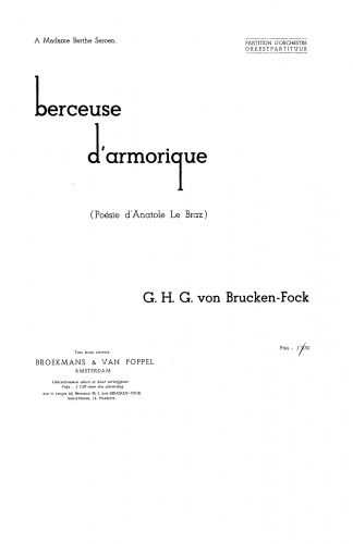 Brucken Fock - Berceuse d'armorique - Score