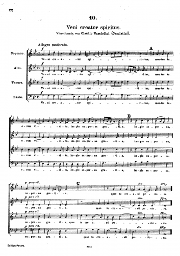Casciolini - Veni Creator Spiritus - Score