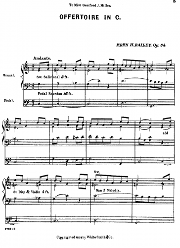 Bailey - Offertoire in C major - Score