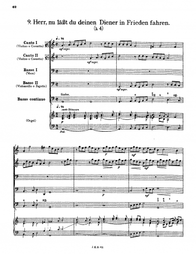 Schein - Herr, nu lässt du deinen Diener in Frieden fahren - Score