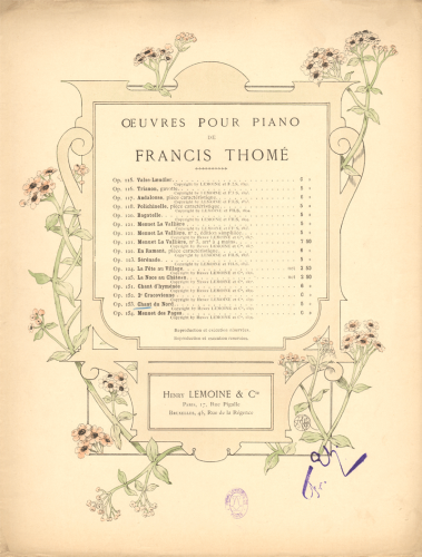 Thomé - Chant du nord, Op. 153 - Score