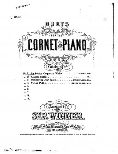 Zikoff - La petite coquette - For Cornet and Piano (Winner) - Score