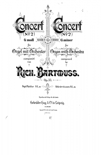 Bartmuss - Organ Concerto No. 2 - Score