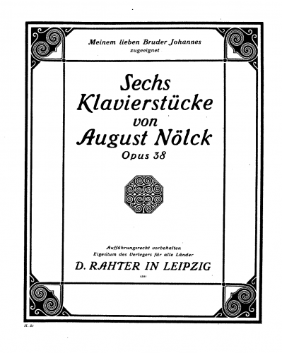 Nölck - 6 Klavierstücke - Piano Score - Score