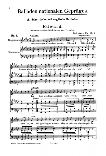 Loewe - 3 Balladen, Op. 1 - No. 1 Edward 