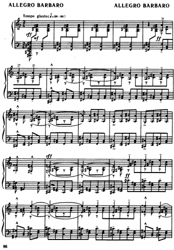 Bartók - Allegro Barbaro - Score