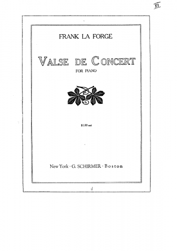 La Forge - Valse de Concert - Score