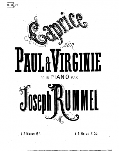 Rummel - Caprice sur des motifs de 'Paul et Virginie' - Score