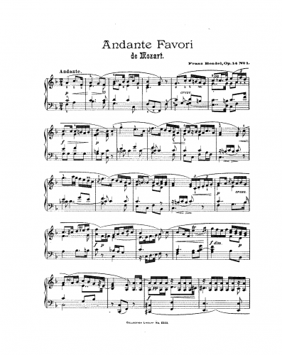 Bendel - Mozart - Piano Score - Score