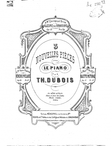 Dubois - Bluette-pastorale - Piano Score - Score