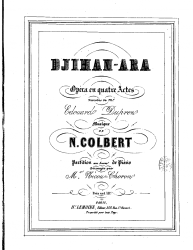 Colbert - Djihan-Ara - Vocal Score - Score
