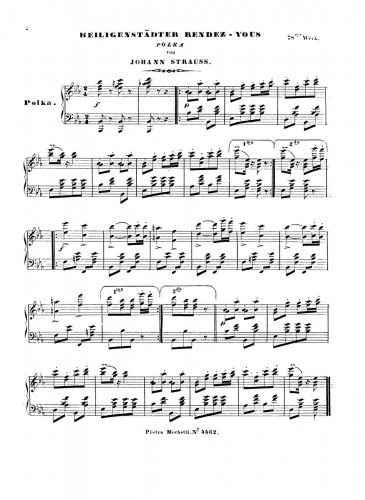 Strauss Jr. - Rendez-vous Polka - For Piano solo - Score