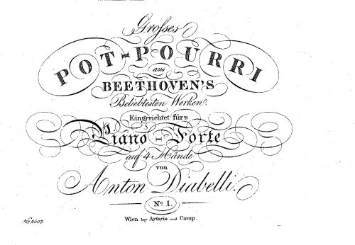 Diabelli - Pot-pourri aus Beethoven's beliebtesten Werken - Score