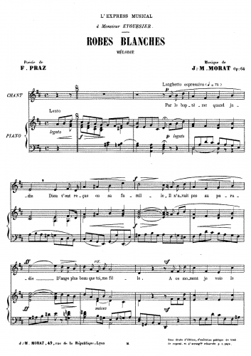 Morat - Robes blanches - Vocal Score - Score