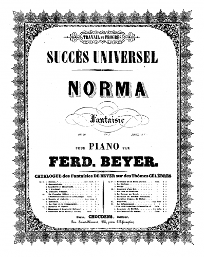 Beyer - Répertoire des jeunes pianistes - Piano Score Selections - 1. Norma