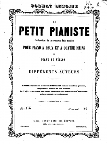 Chabeaux - Barcarolle - Piano Duet Scores - Score