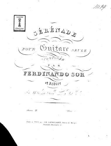 Sor - Sérénade - Score