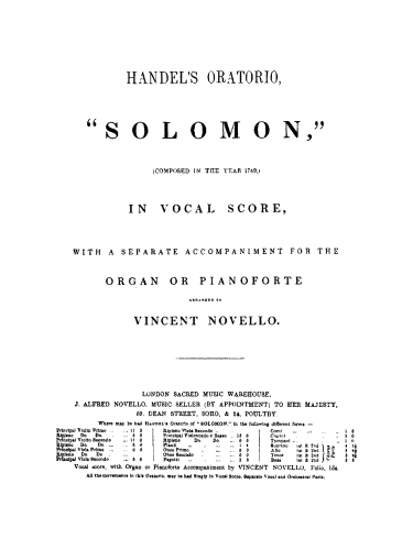 Handel - Solomon - Vocal Score - Score