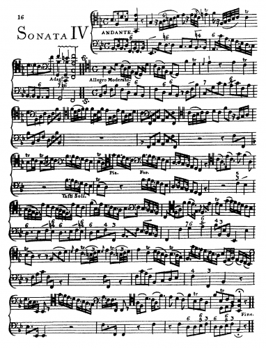 Geminiani - Cello Sonata in B-flat major - Score
