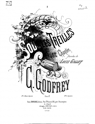 Godfrey - Sous les treilles - Score