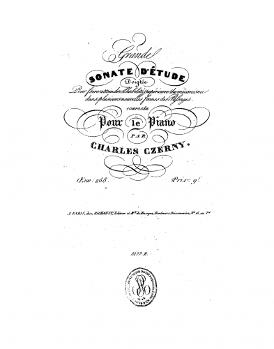 Czerny - Piano Sonata No. 10 - Score