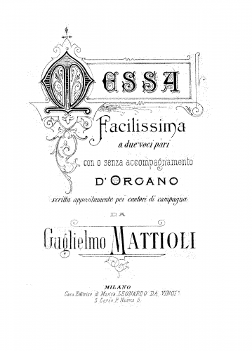 Mattioli - Messa facilissima - Score