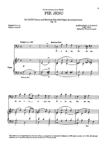 Guilmant - Pie Jesu - Score