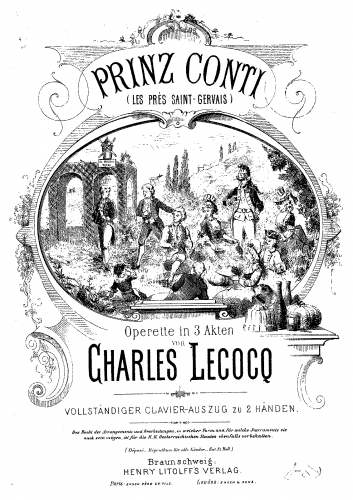 Lecocq - Les prés Saint-Gervais - Complete Opera For Piano solo - Score