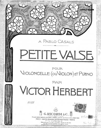 Herbert - 3 Pieces for Cello and Piano - Scores and Parts - 3. Petite valse