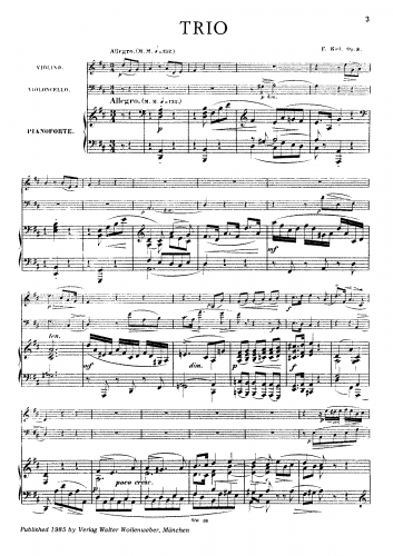 Kiel - Piano Trio No. 1 - Score