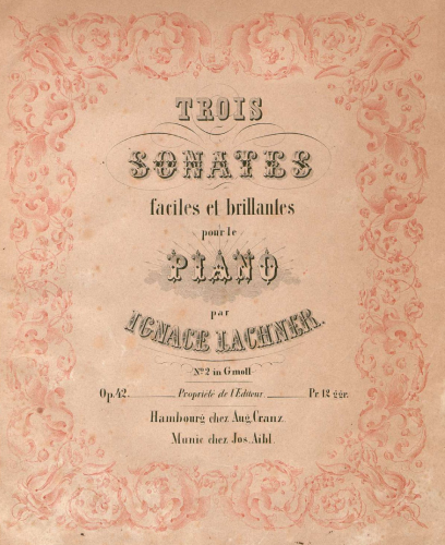 Lachner - 3 Sonates faciles et brillantes - No. 2 in G minor