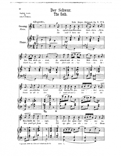 Meyer-Helmund - Spielmannslieder - 4. Der Schwur (C major)