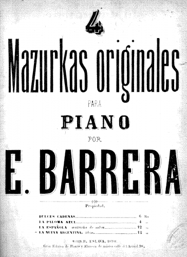 Barrera - Capricho-Mazurca - Piano Piece