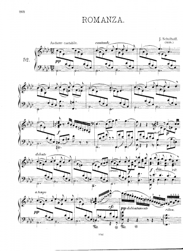 Schulhoff - Romanza - Score