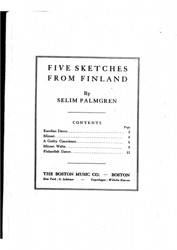 Palmgren - Finnish Rhythms, Op. 31 - Piano Score - Score