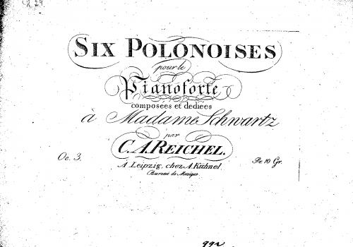 Reichel - 6 Polonoises pour le Pianoforte - Score