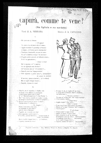 Cavuoto - Capurà, comme te vene? - complete score