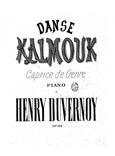 Duvernoy - Danse kalmoukLa danse des kalmouks - Score