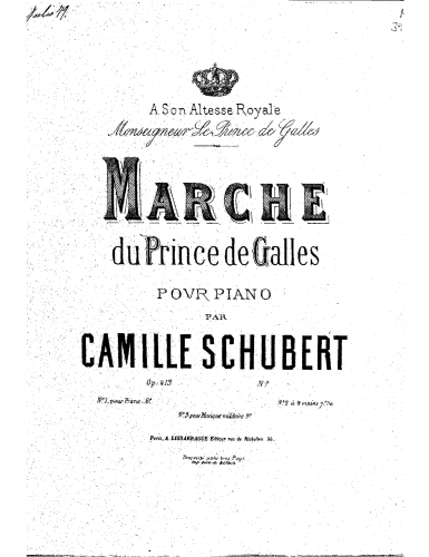 Schubert - Marche du prince de Galles - Score