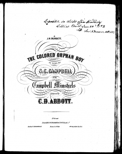 Abbott - The Colored Orphan Boy - Score