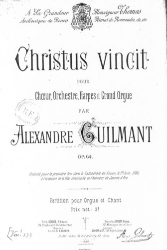 Guilmant - Christus vincit, Op. 64 - Vocal Score For Chant and Organ (Guilmant) - Score