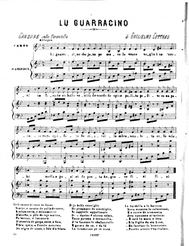 Cottrau - Lo guarracino - Score