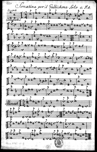 August - Sonatina per il Gallichone Solo - Score