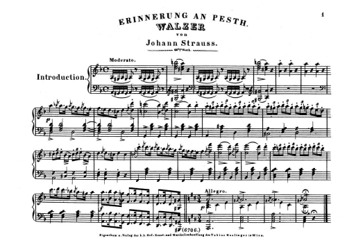 Strauss Sr. - Erinnerung an Pesth, Op. 66 - Score