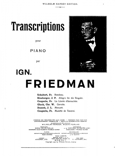 Friedman - Piano Transcriptions (Schubert) - Piano Score - Rondo in A major