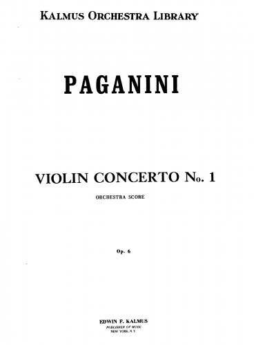 Paganini - Violin Concerto No. 1 - Version in D Major