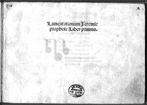 Petrucci - Lamentationum - Book I - Extract